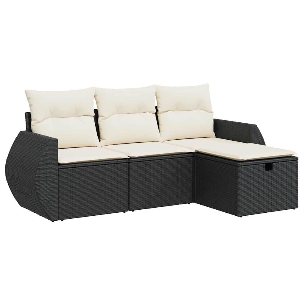 Garden Sofa Set Black PE rattan Medium to Large Modular