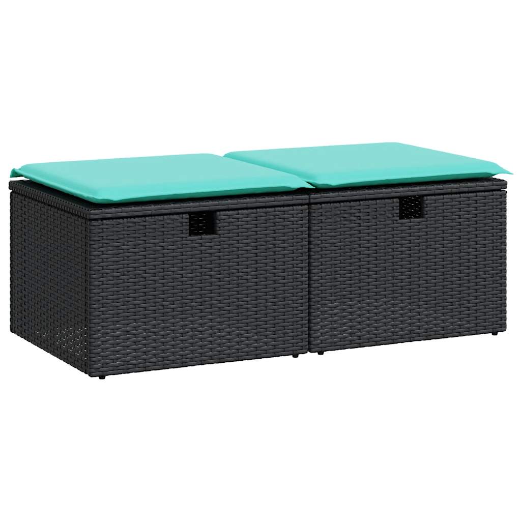 Garden Sofa Set Black PE rattan Medium UV-resistant materials