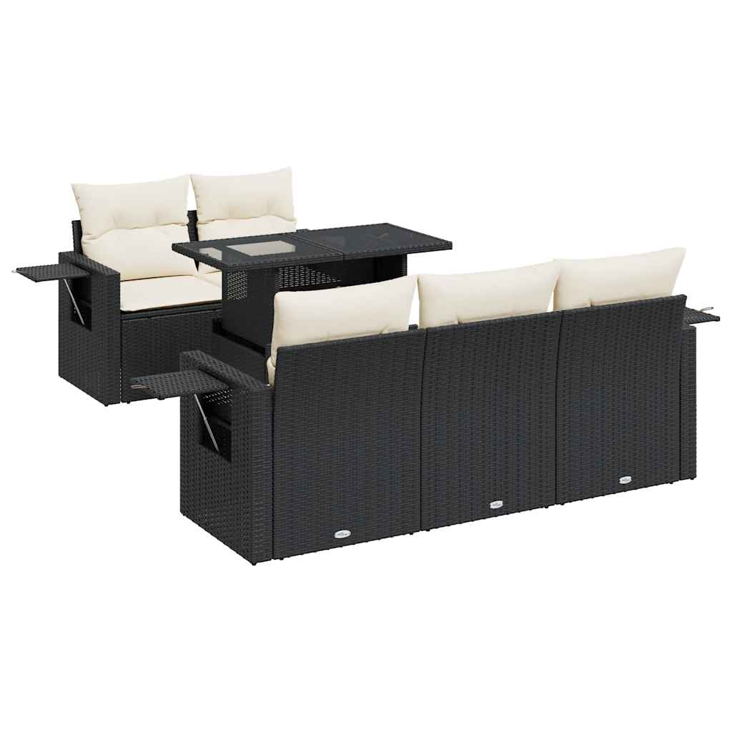 Garden Sofa Set Black PE rattan Medium Water-resistant materials