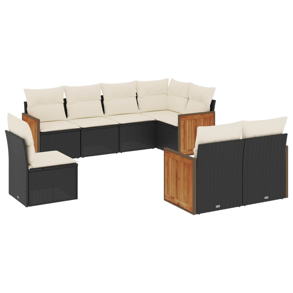 Garden Sofa Set Black PE Rattan Modular Modular Garden Sofa Set