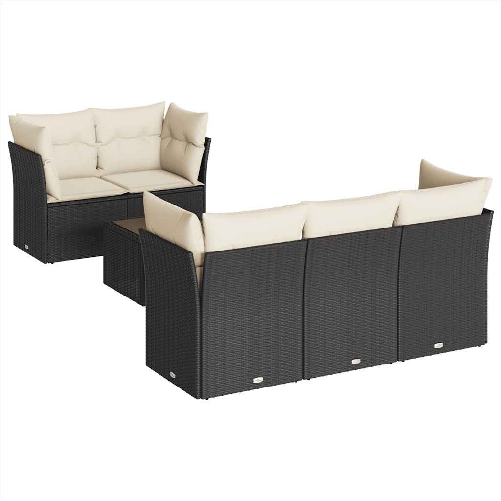 Garden Sofa Set Black PE rattan Modular UV-resistant materials