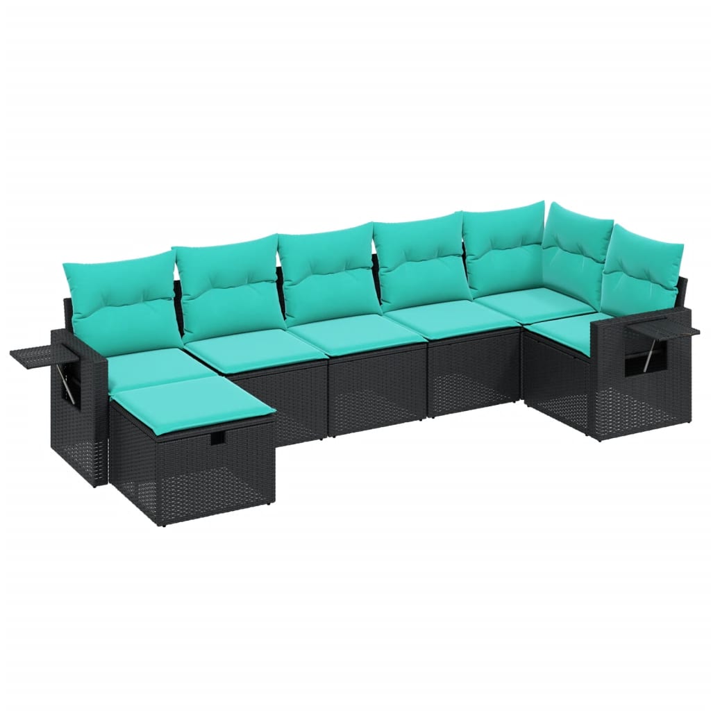 Garden Sofa Set Black Poly Rattan Large Modular Garden Sofa Set