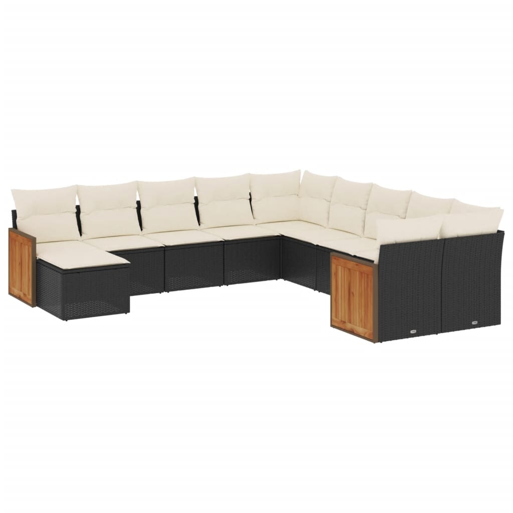 Garden Sofa Set Black Poly Rattan Large Modular Garden Sofa Set