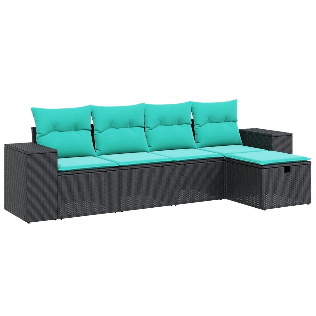 Garden Sofa Set Black Poly Rattan Large Modular Garden Sofa Set