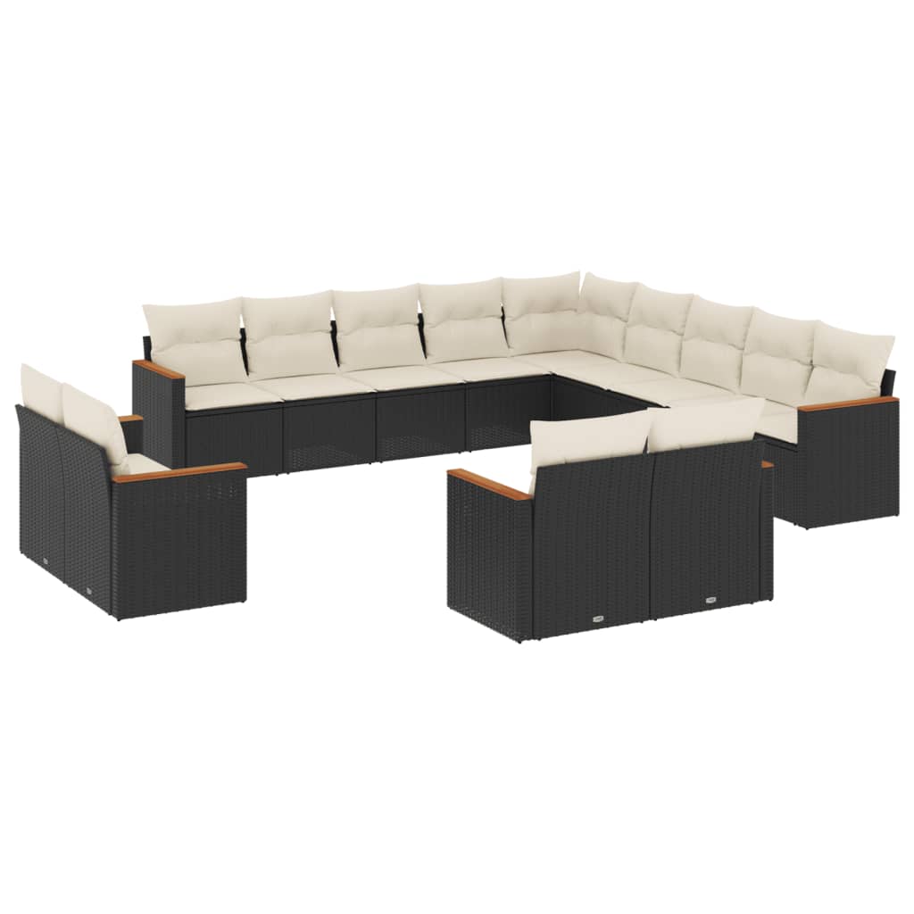Garden Sofa Set Black Poly Rattan Large Modular Garden Sofa Set