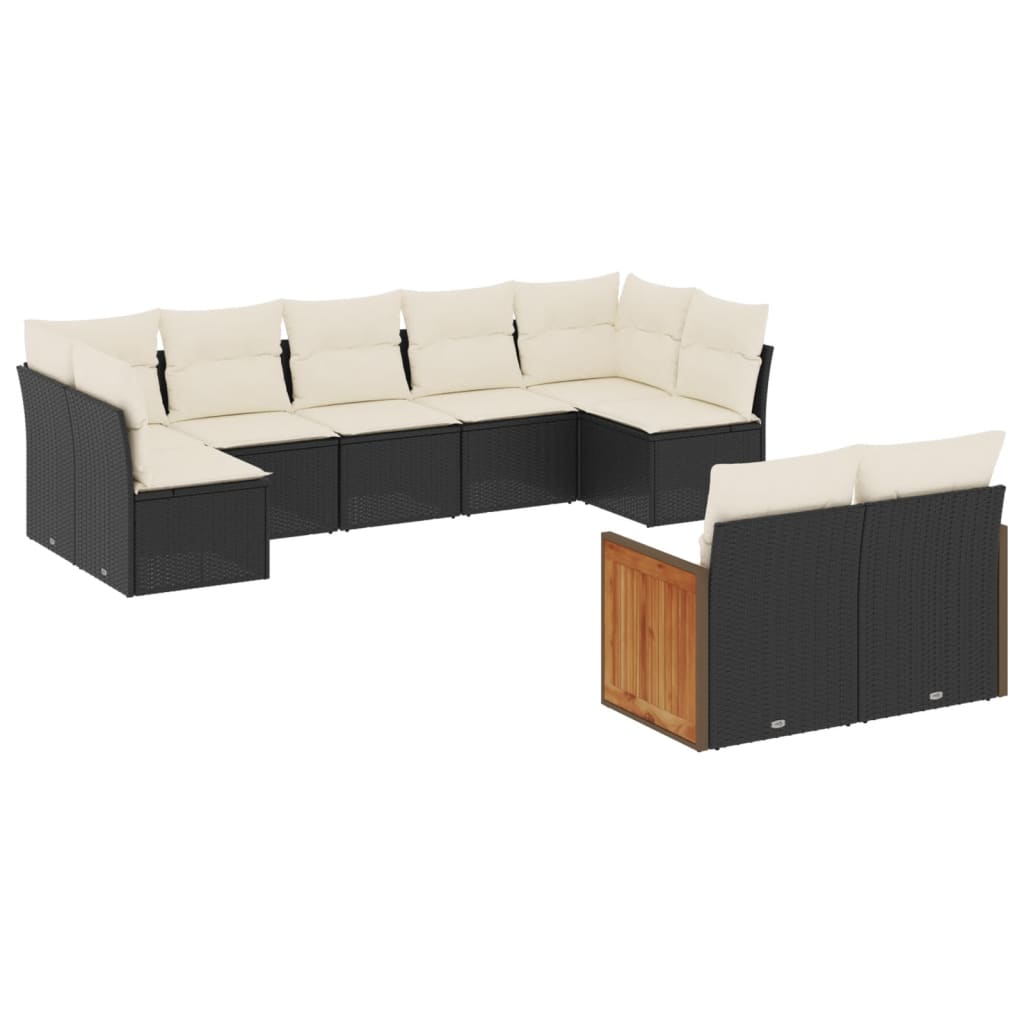 Garden Sofa Set Black Poly rattan Large Modular Garden Sofa Set