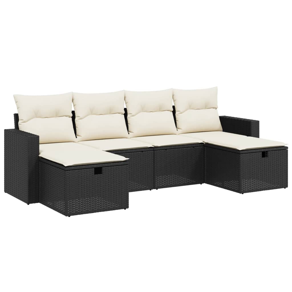 Garden Sofa Set Black Poly Rattan Large Modular Garden Sofa Set