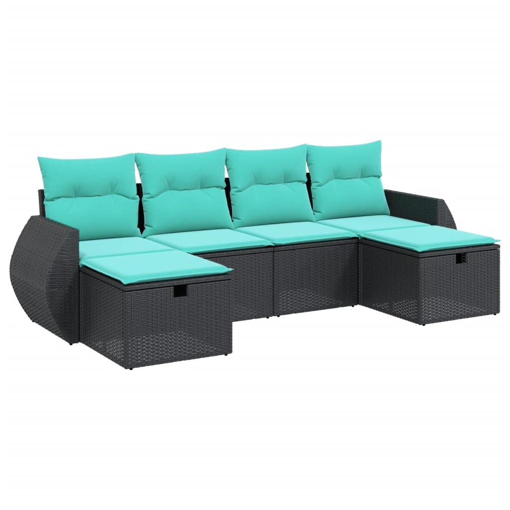 Garden Sofa Set Black Poly Rattan Large Modular Garden Sofa Set