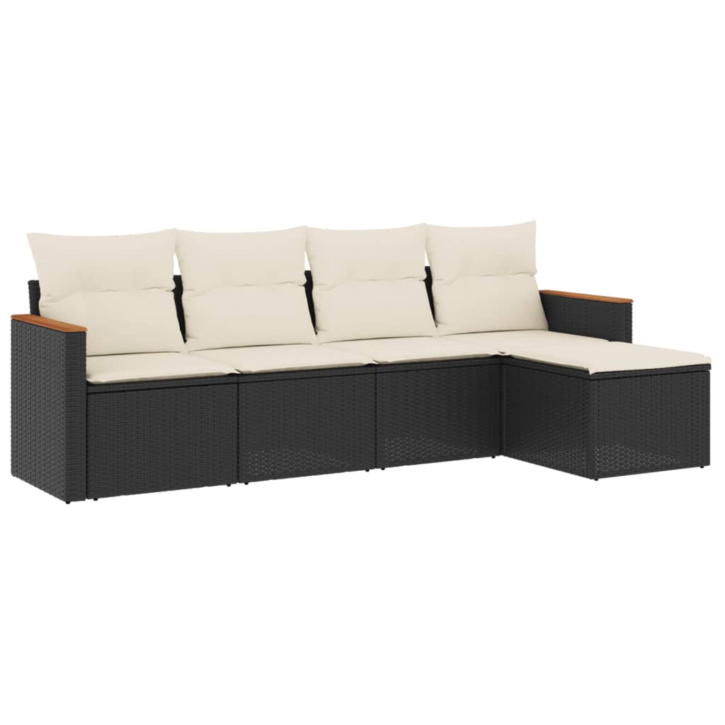 Garden Sofa Set Black Poly Rattan Large Modular Garden Sofa Set