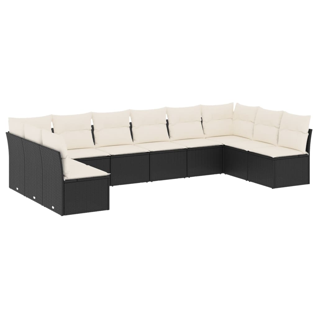 Garden Sofa Set Black Poly Rattan Large Modular Garden Sofa Set