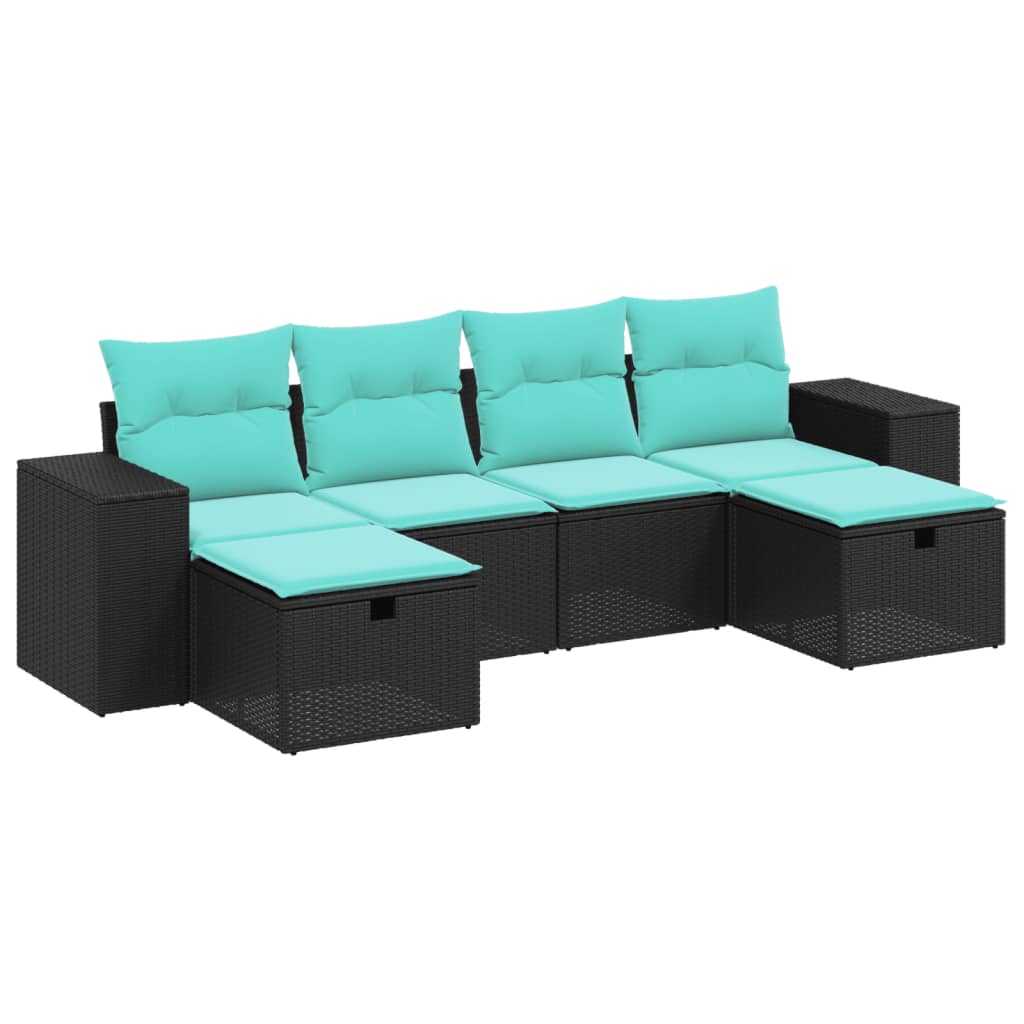 Garden Sofa Set Black Poly Rattan Large Modular Garden Sofa Set