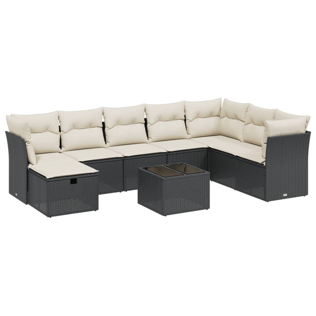 Garden Sofa Set Black Poly Rattan Large Modular Garden Sofa Set