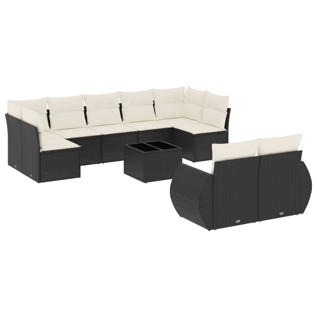 Garden Sofa Set Black Poly Rattan Large Modular Garden Sofa Set