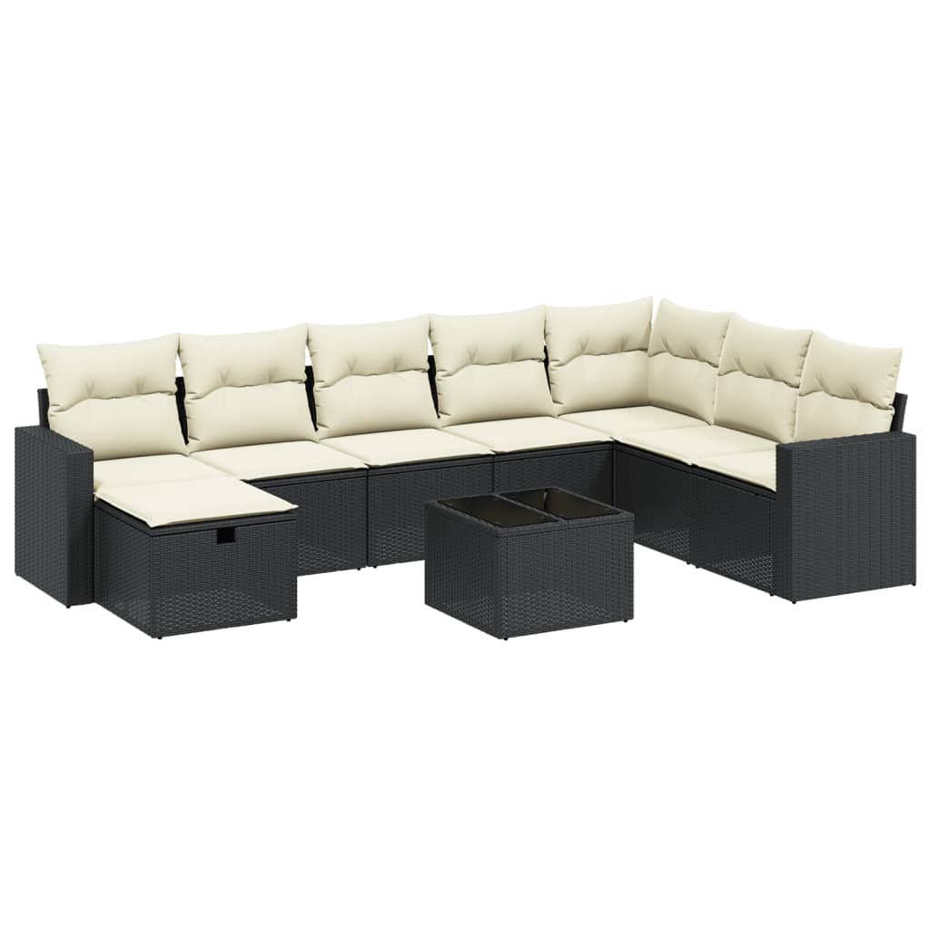Garden Sofa Set Black Poly Rattan Large Modular Garden Sofa Set