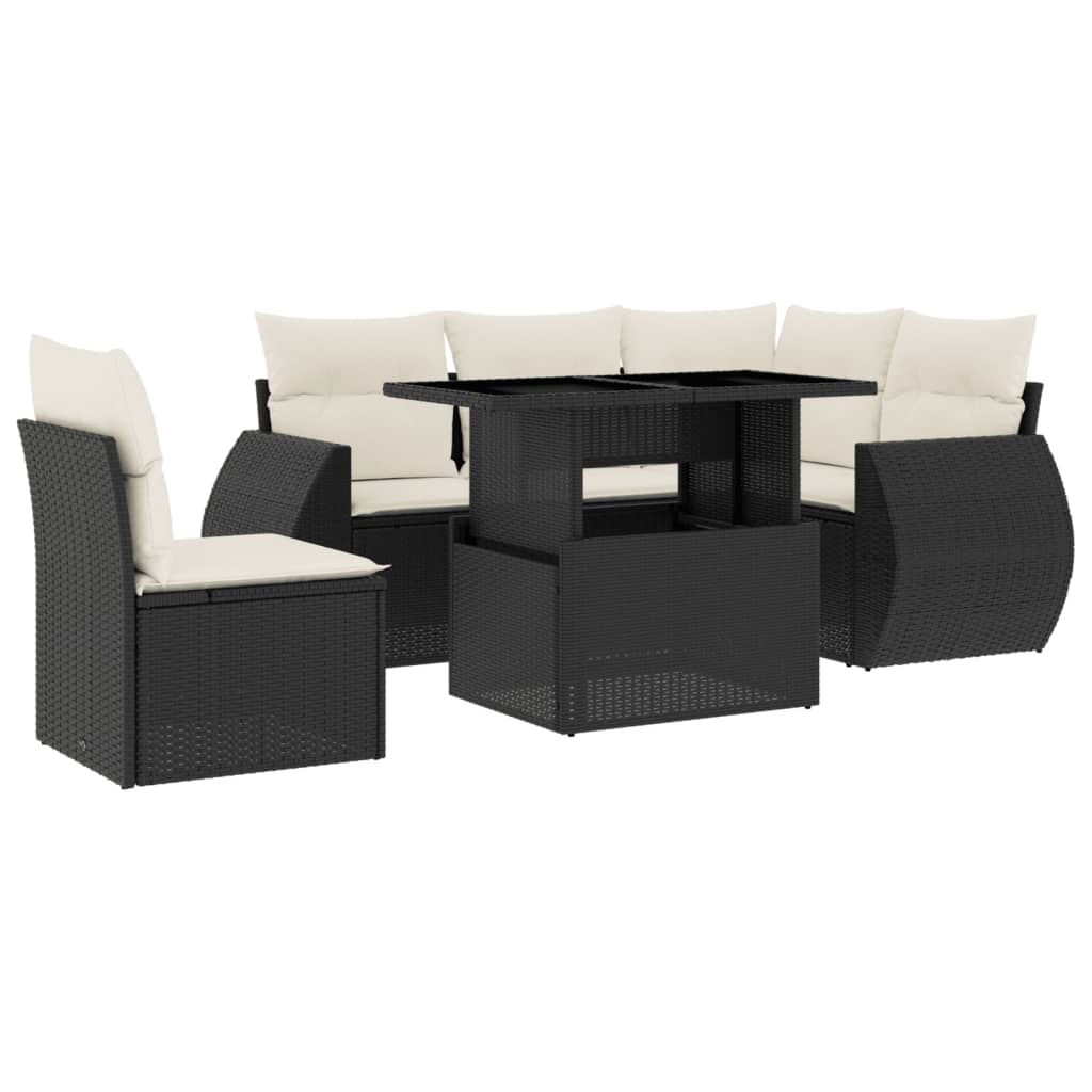 Garden Sofa Set Black Poly Rattan Large Modular Garden Sofa Set