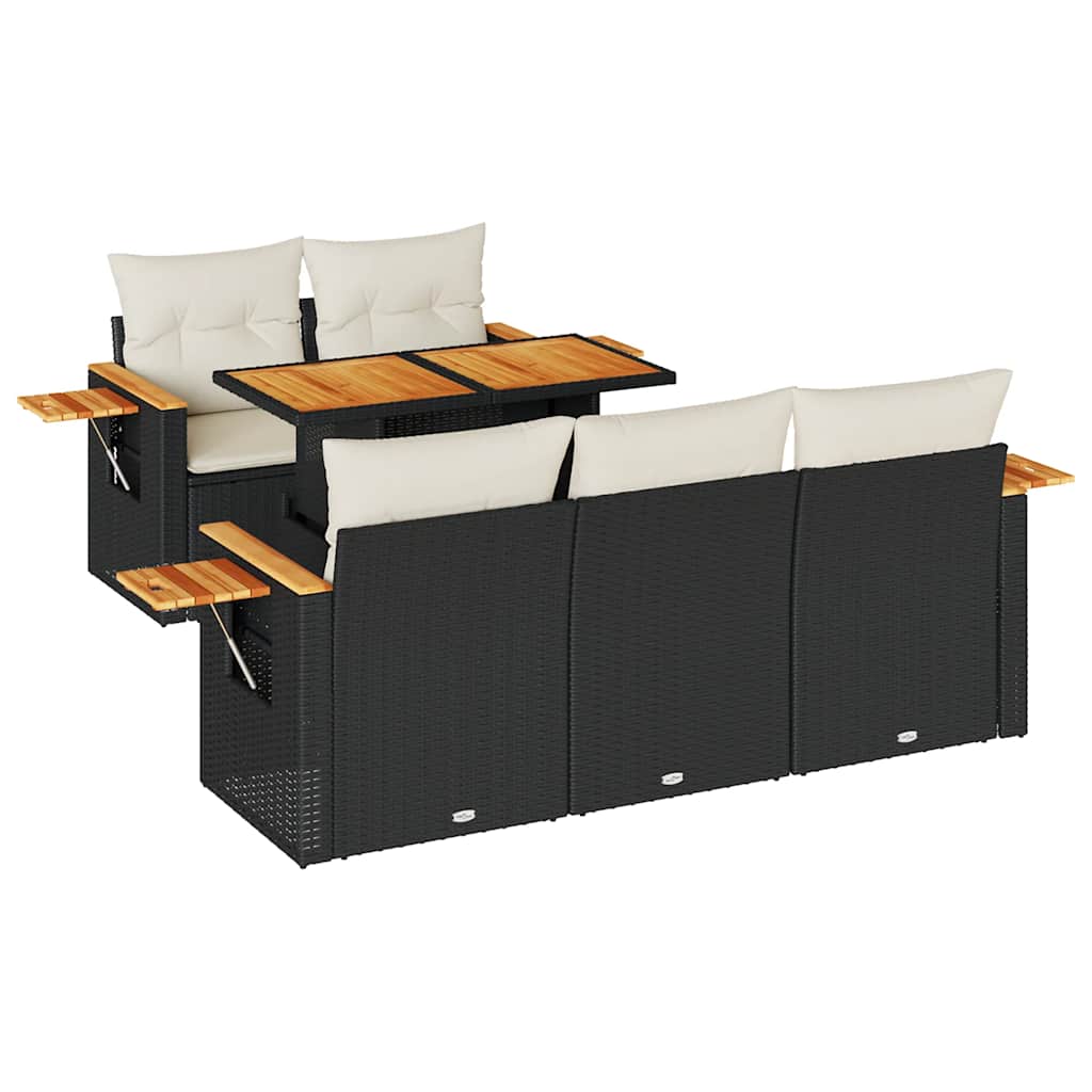 Garden Sofa Set Black Poly Rattan Large Modular Garden Sofa Set