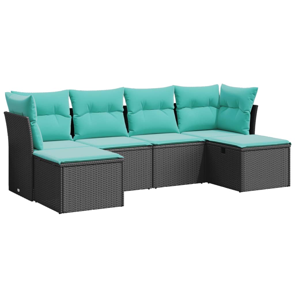 Garden Sofa Set Black Poly Rattan Modular Garden Sofa Set