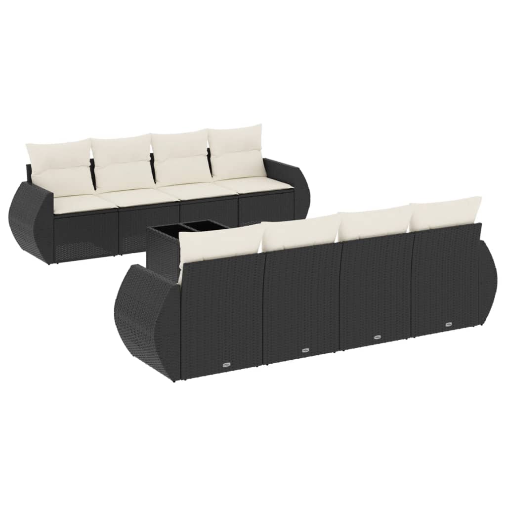 Garden Sofa Set Black Poly Rattan Modular Garden Sofa Set