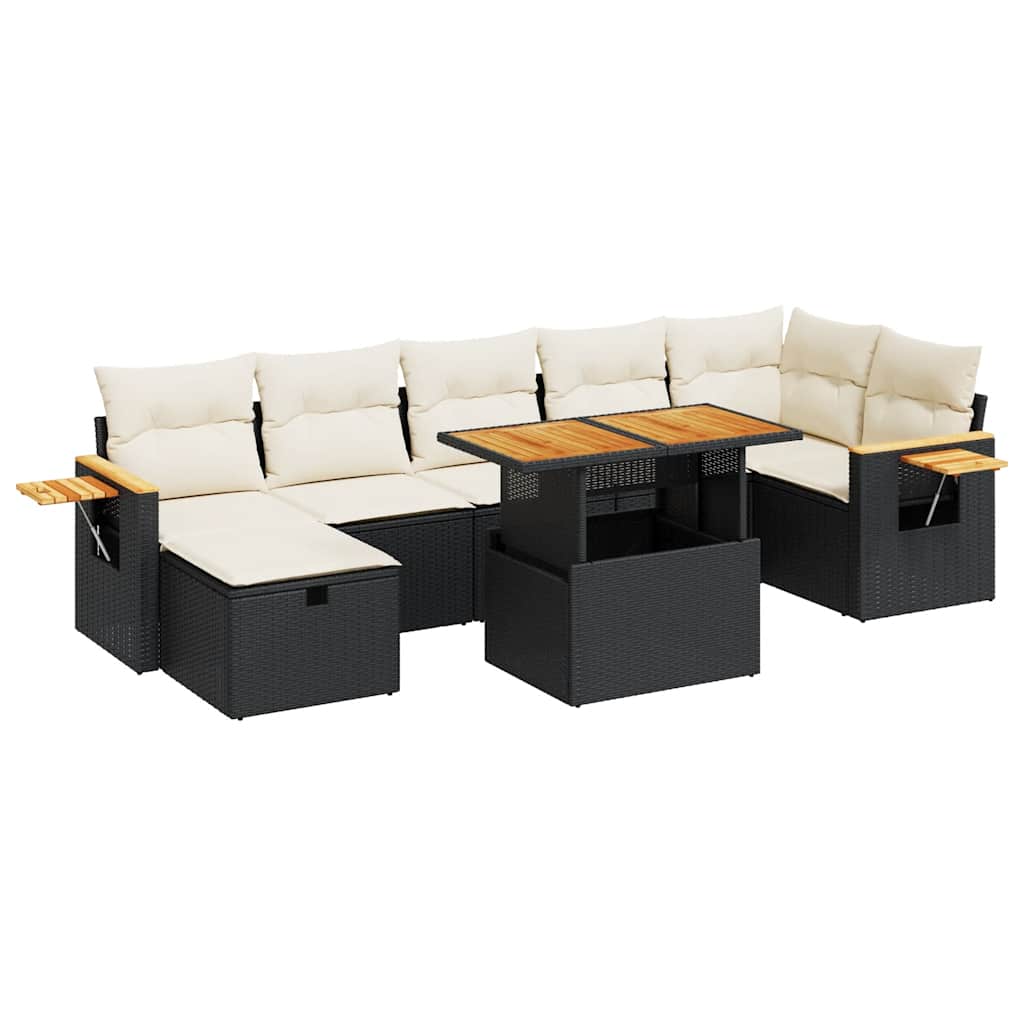 Garden Sofa Set Black, White