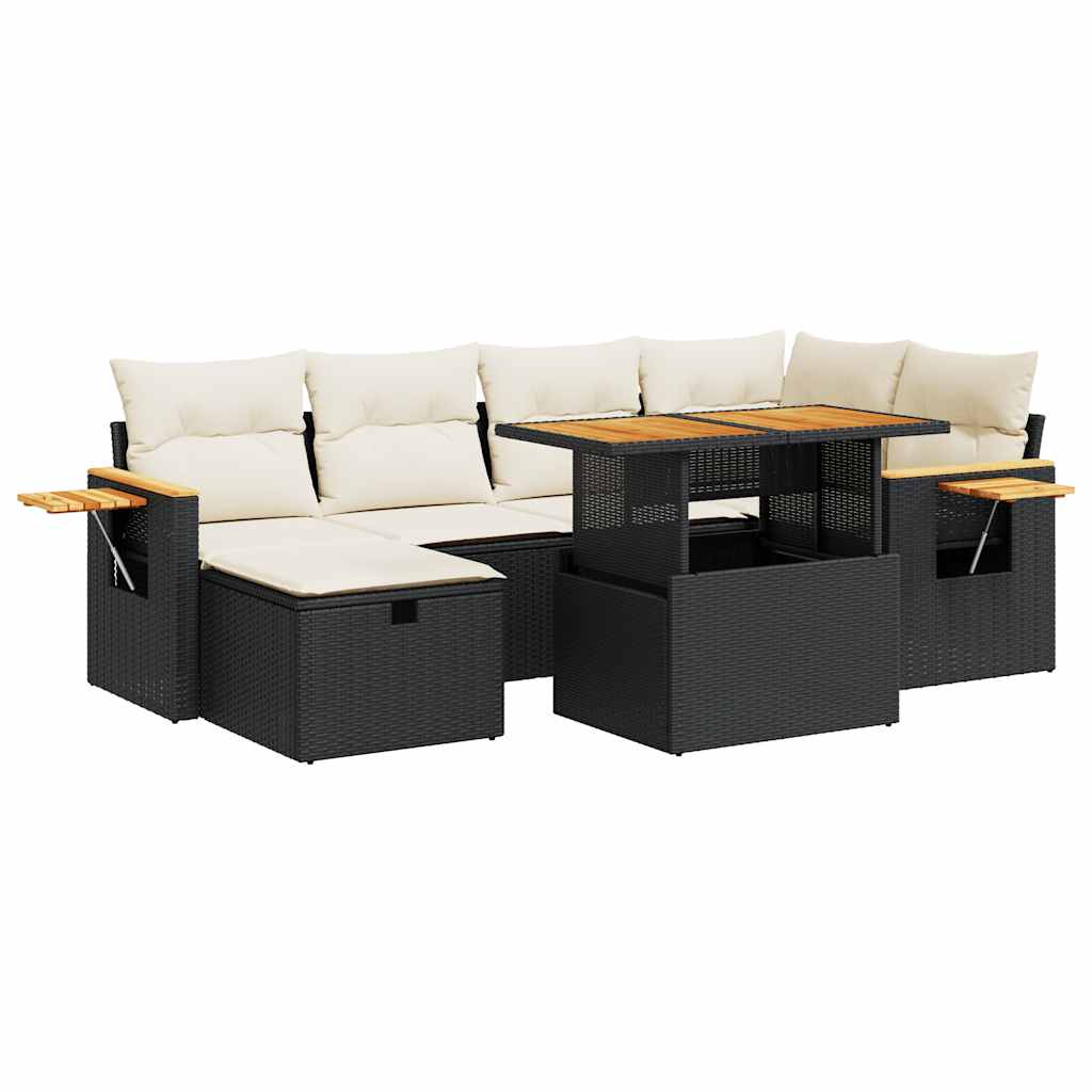 Garden Sofa Set Black, White