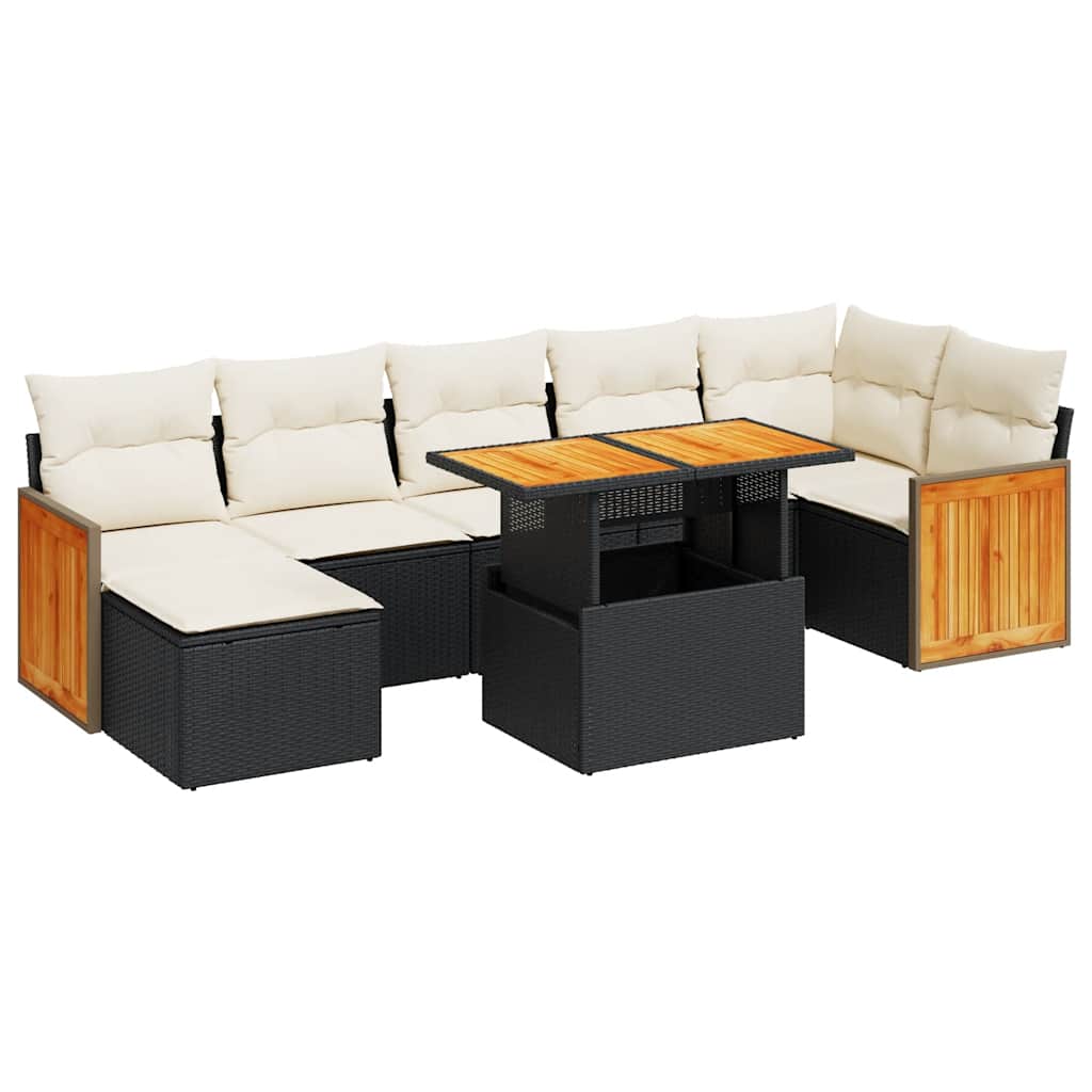 Garden Sofa Set Black, White