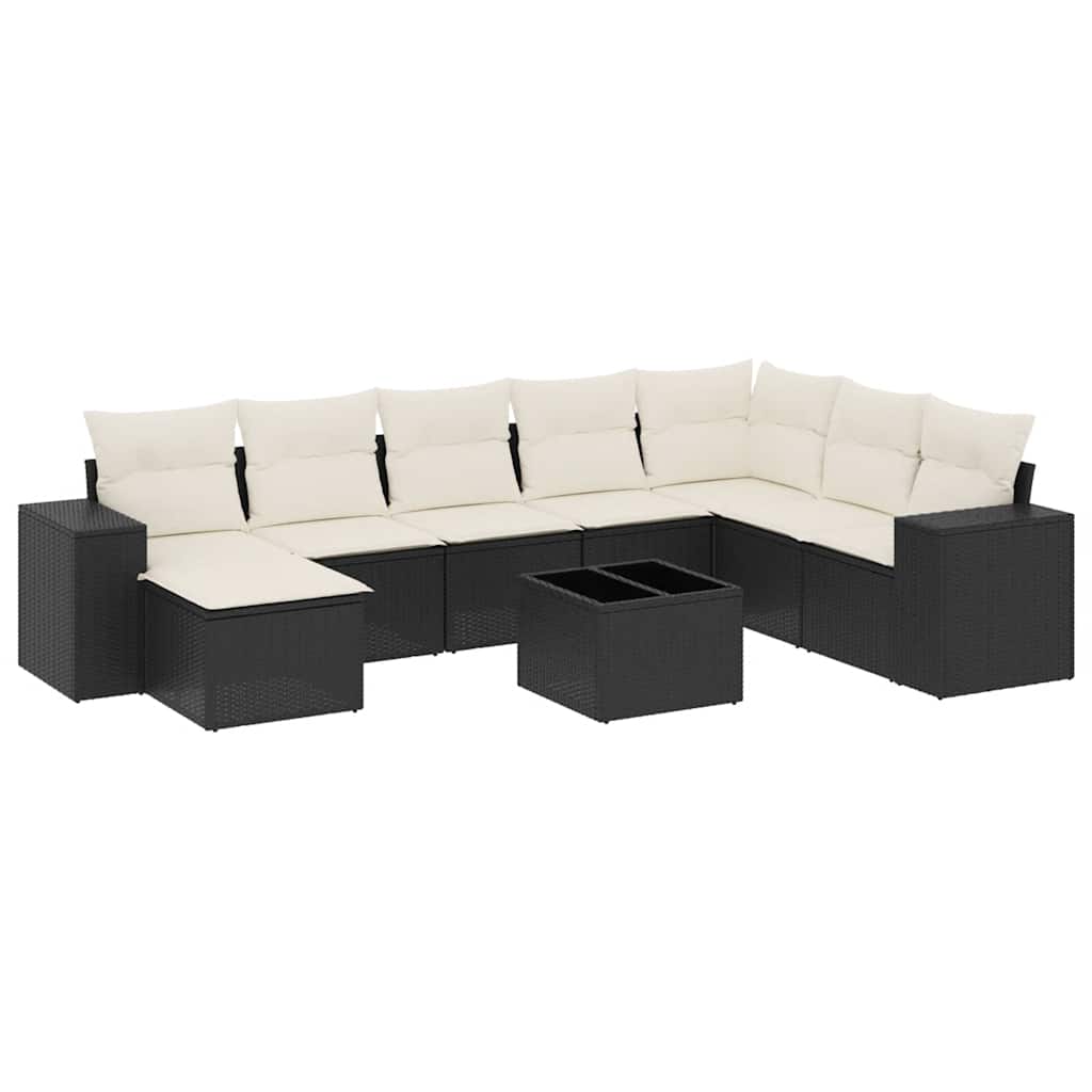 Garden Sofa Set Black,Cream White