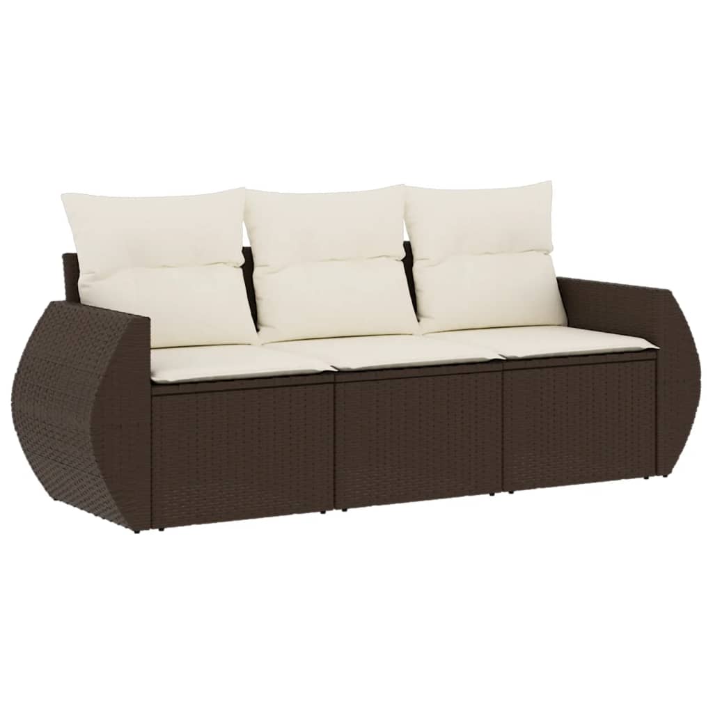 Garden Sofa Set Brown, Cream white