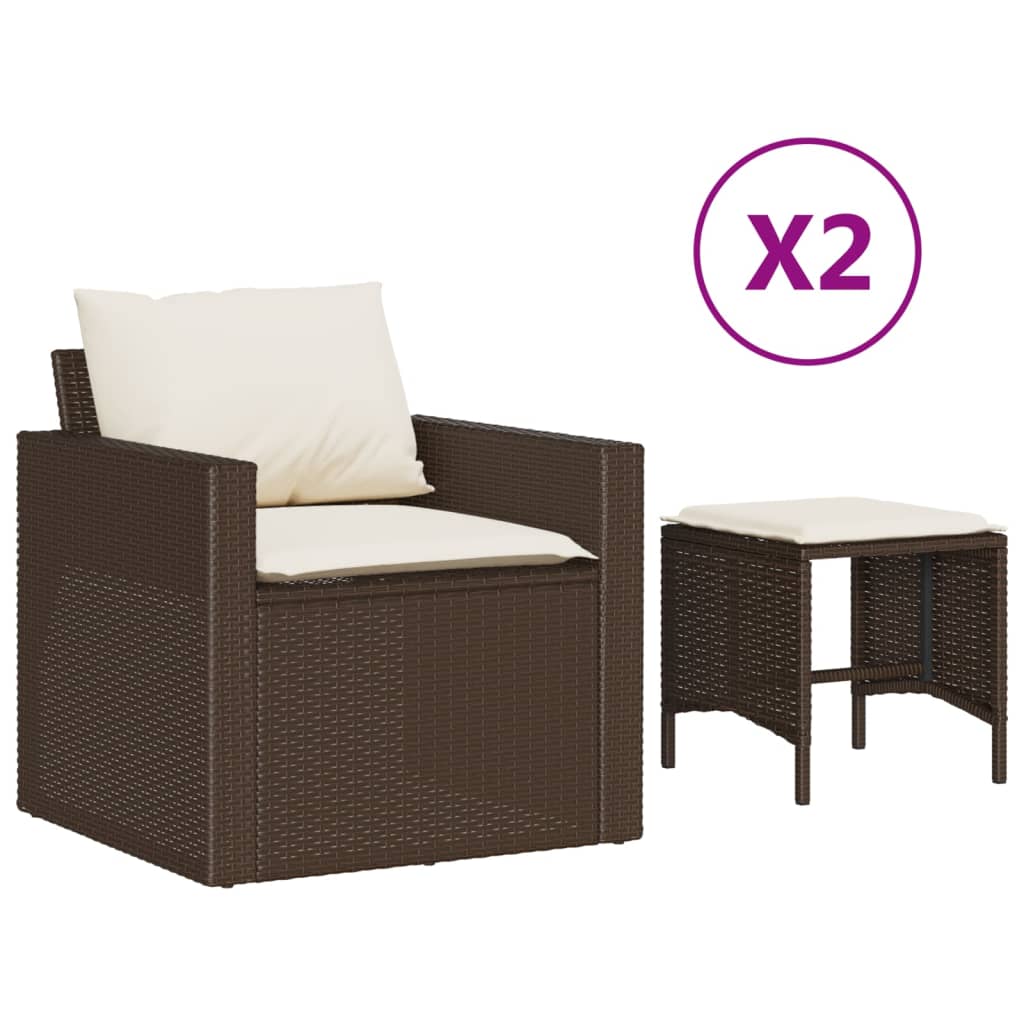 Garden Sofa Set Brown Poly Rattan Adult Modular Garden Sofa Set
