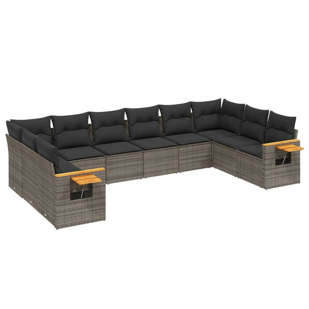 Garden Sofa Set Gray PE rattan Large Foldable Garden Sofa Set