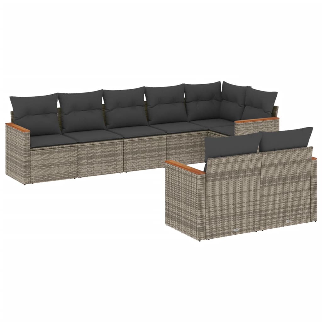 Garden Sofa Set Gray PE Rattan Large Modular Garden Sofa Set