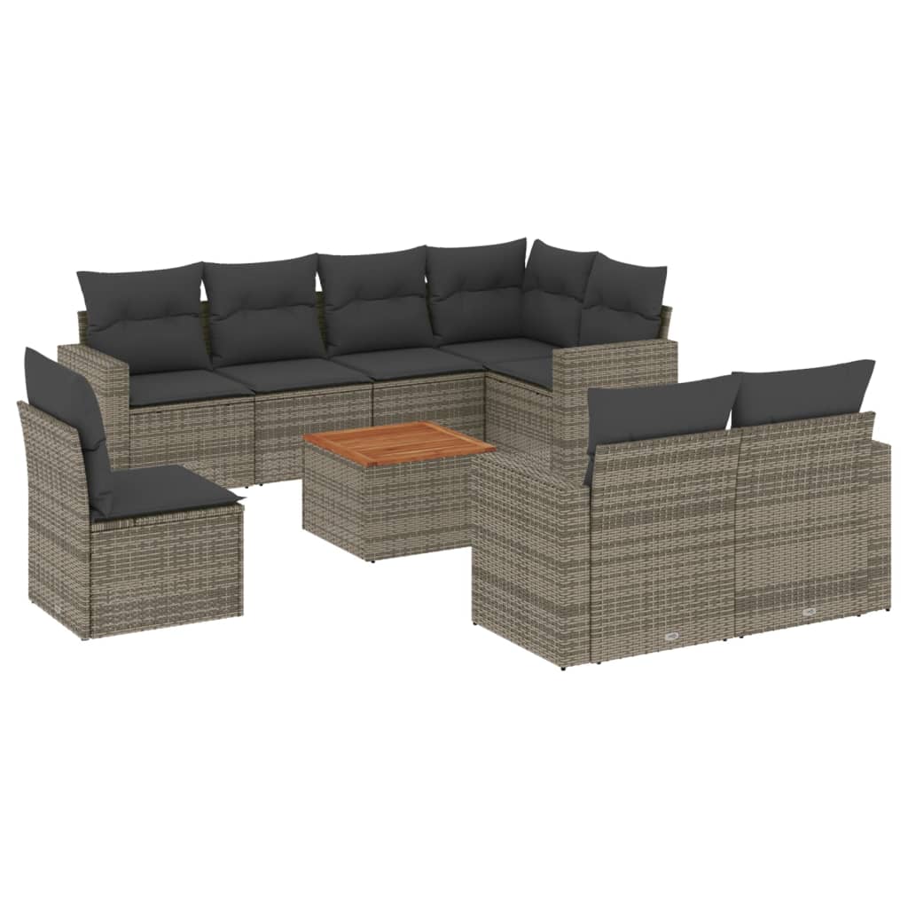 Garden Sofa Set Grey and Brown