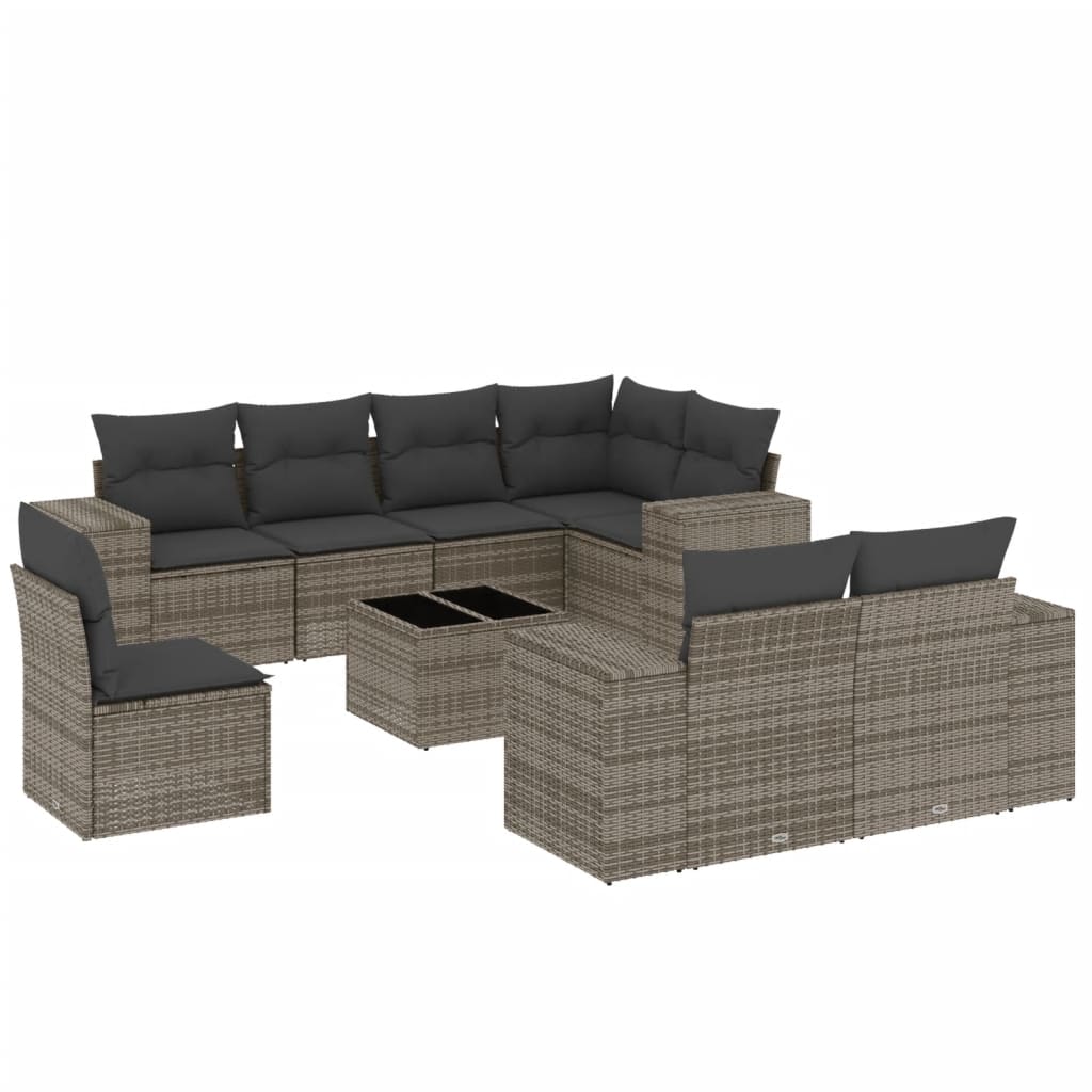 Garden Sofa Set Grey and Dark Grey