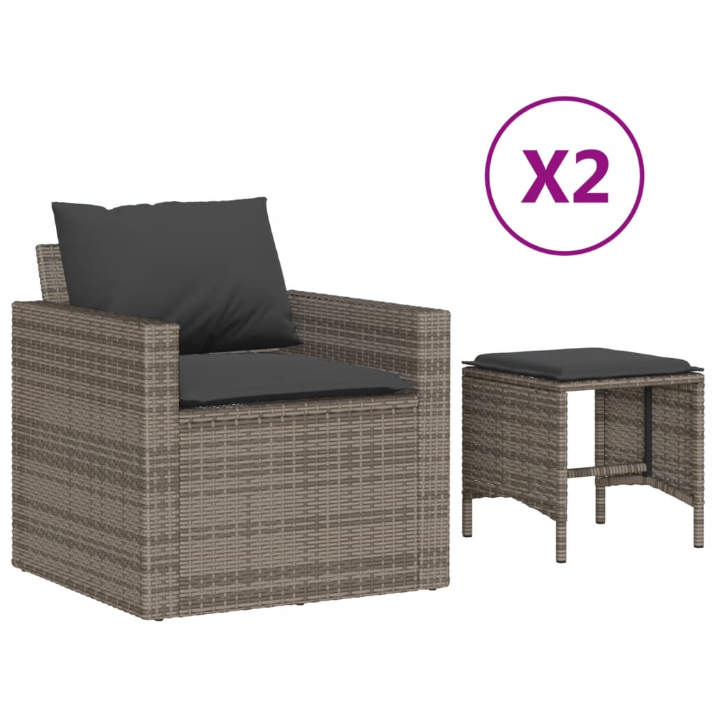 Garden Sofa Set Grey, Dark Grey