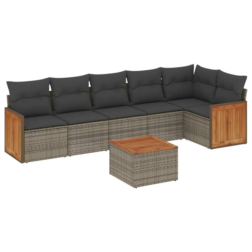 Garden Sofa Set Grey, Dark Grey PE rattan Large Modular