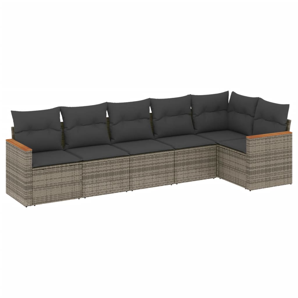 Garden Sofa Set Grey, Dark Grey PE Rattan, Powder-Coated Steel