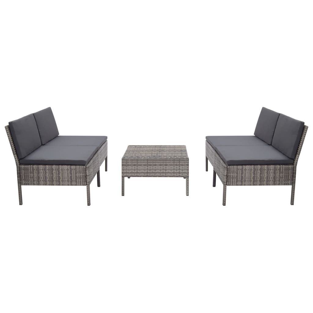 Garden Sofa Set Grey PE (polyethylene) rattan