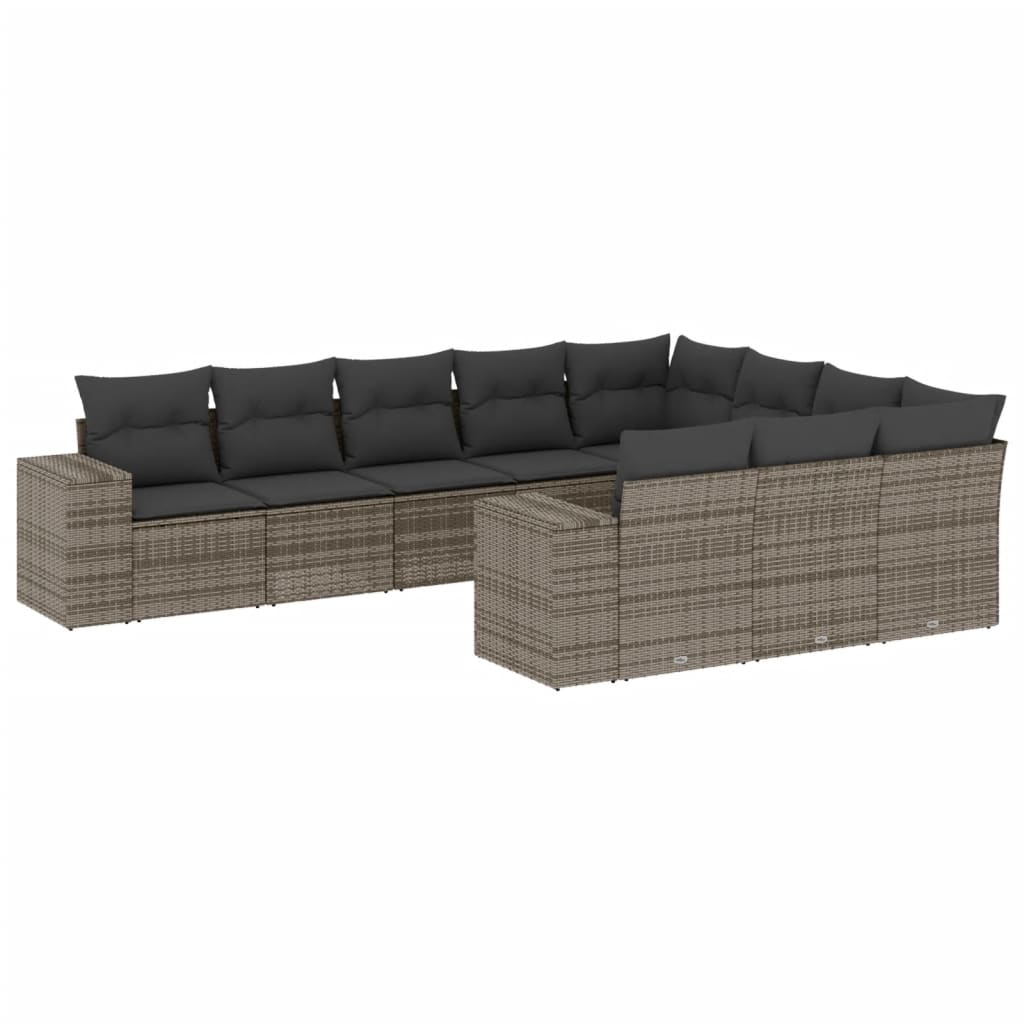 Garden Sofa Set Grey PE rattan Large Modular Garden Sofa Set