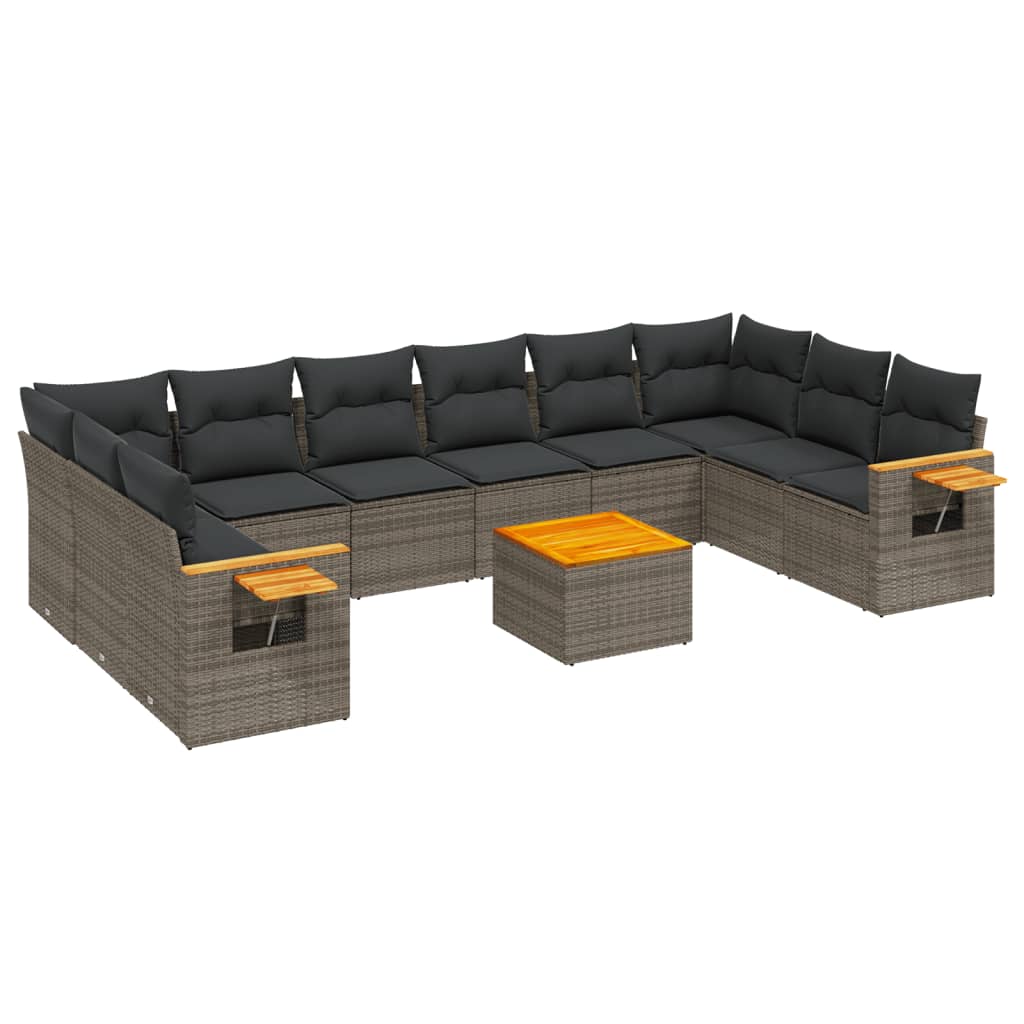 Garden Sofa Set Grey PE rattan Large Modular Garden Sofa Set