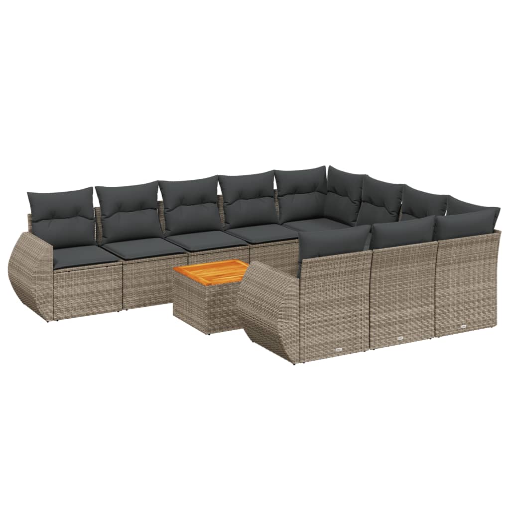 Garden Sofa Set Grey PE rattan Large Modular Garden Sofa Set