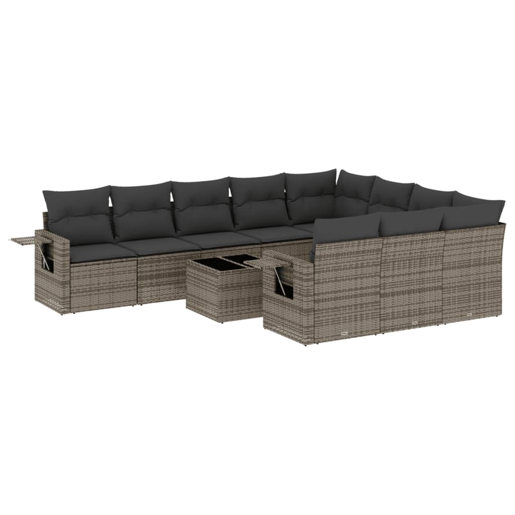 Garden Sofa Set Grey PE rattan Large Modular Garden Sofa Set