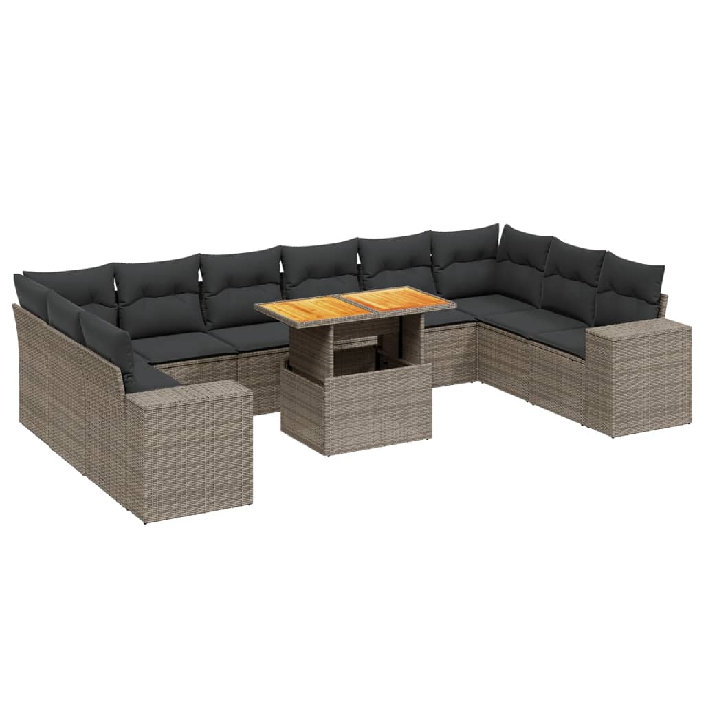 Garden Sofa Set Grey PE rattan Large Modular Garden Sofa Set