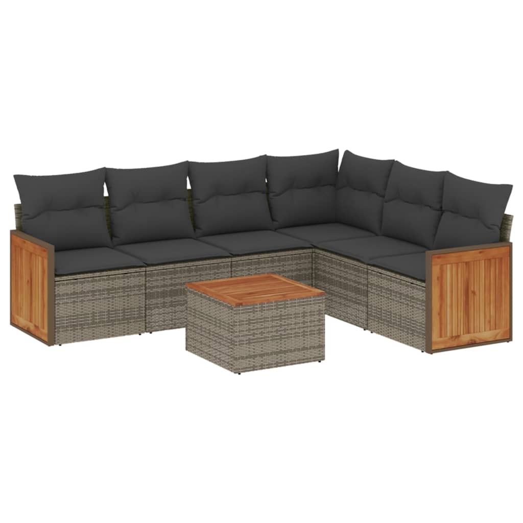 Garden Sofa Set Grey PE Rattan Large Modular Garden Sofa Set