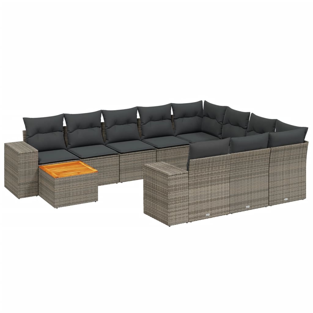 Garden Sofa Set Grey PE rattan Large Modular Garden Sofa Set