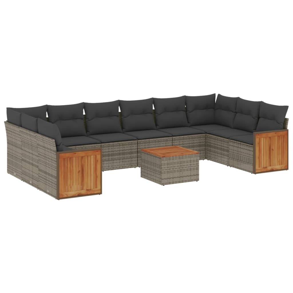 Garden Sofa Set Grey PE rattan Large Modular Garden Sofa Set