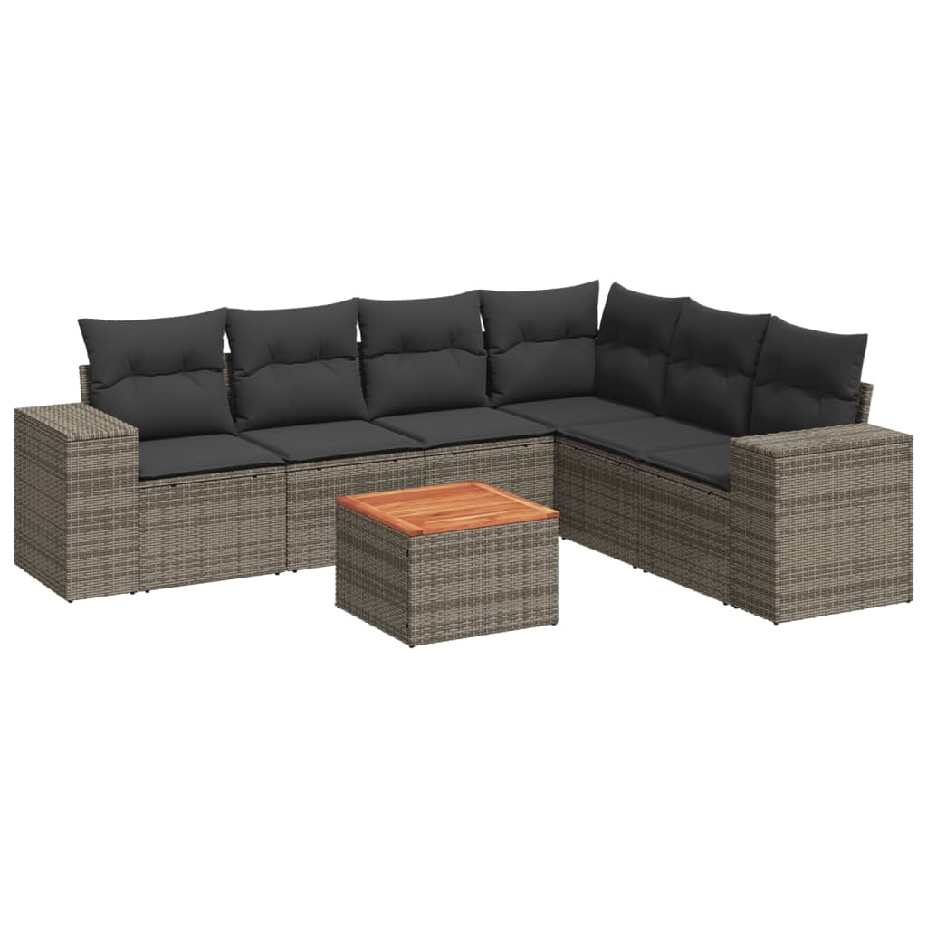 Garden Sofa Set Grey PE rattan Large Modular Garden Sofa Set