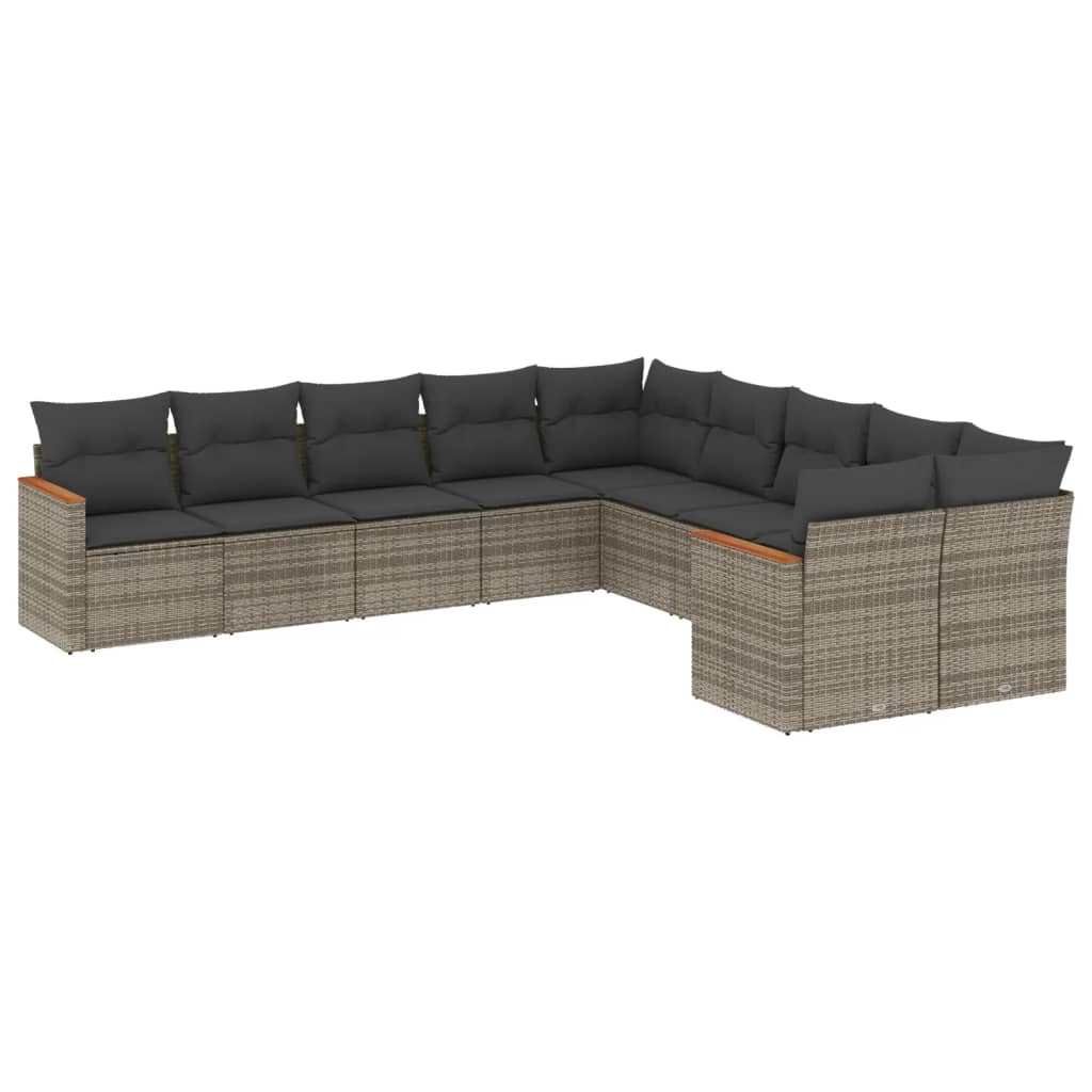 Garden Sofa Set Grey PE rattan Large Modular Garden Sofa Set