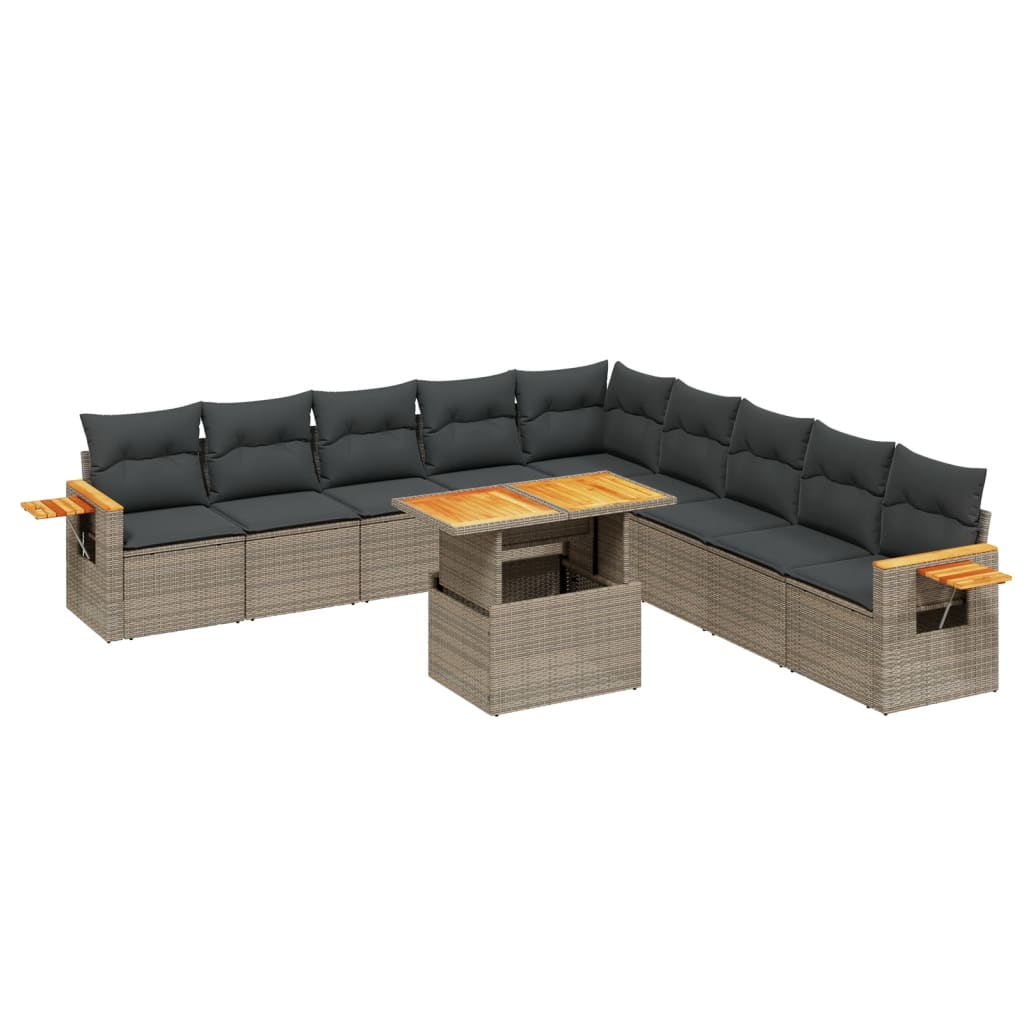 Garden Sofa Set Grey PE rattan Large Modular