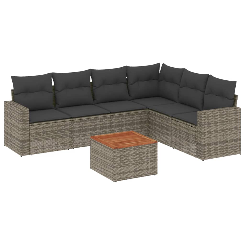 Garden Sofa Set Grey PE rattan Large UV-resistant materials
