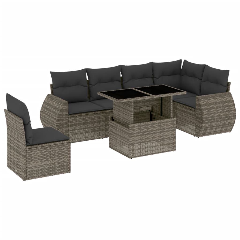 Garden Sofa Set Grey PE rattan Sectional Modular