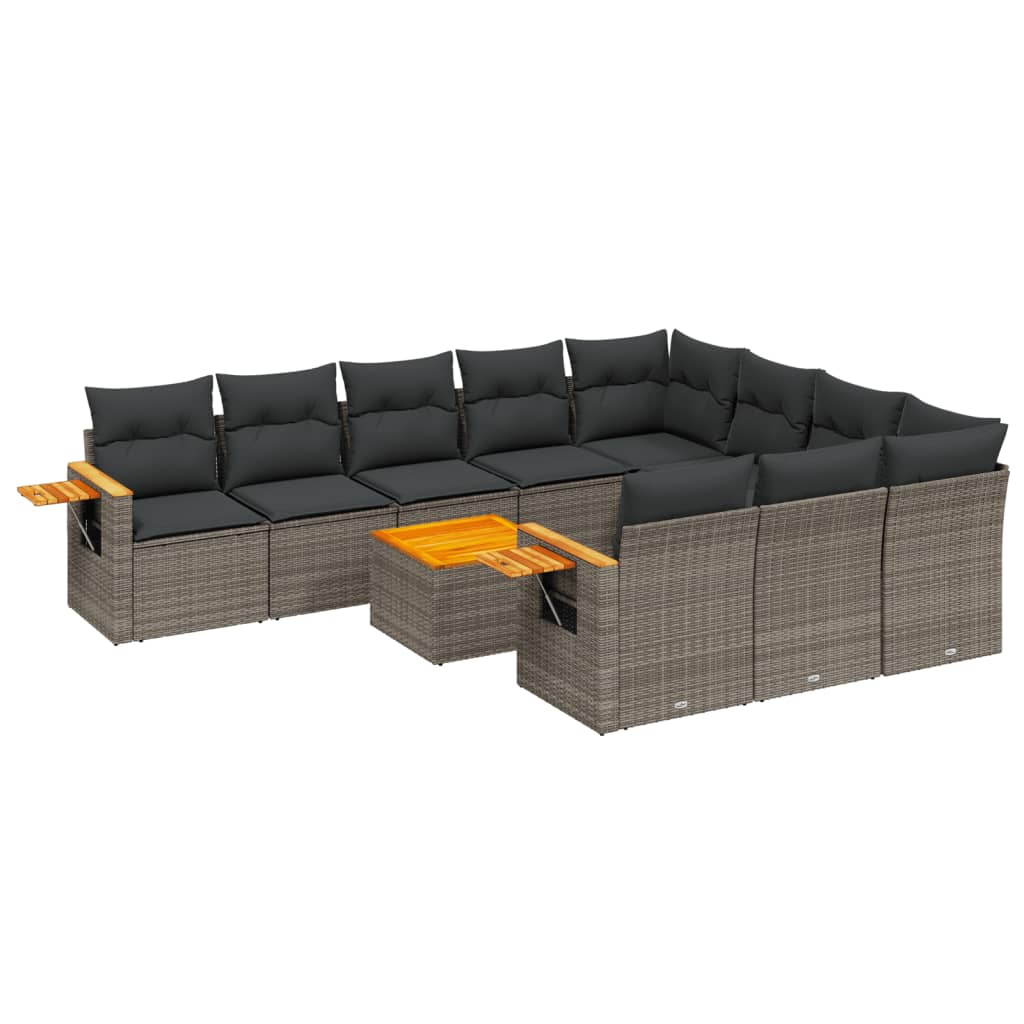 Garden Sofa Set Grey PE rattan UV-resistant materials